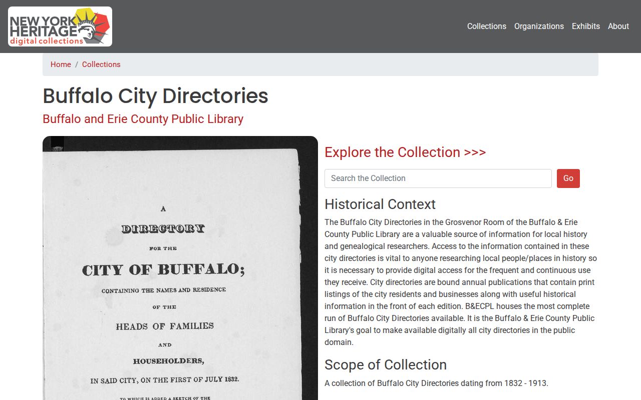 Clarence city directory research in the digitized Buffalo directory collection