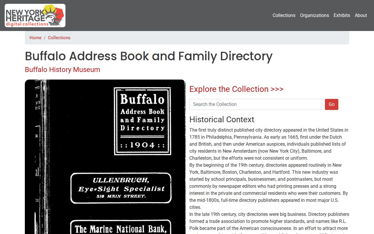 Clarence neighbors historical address-book directory collection