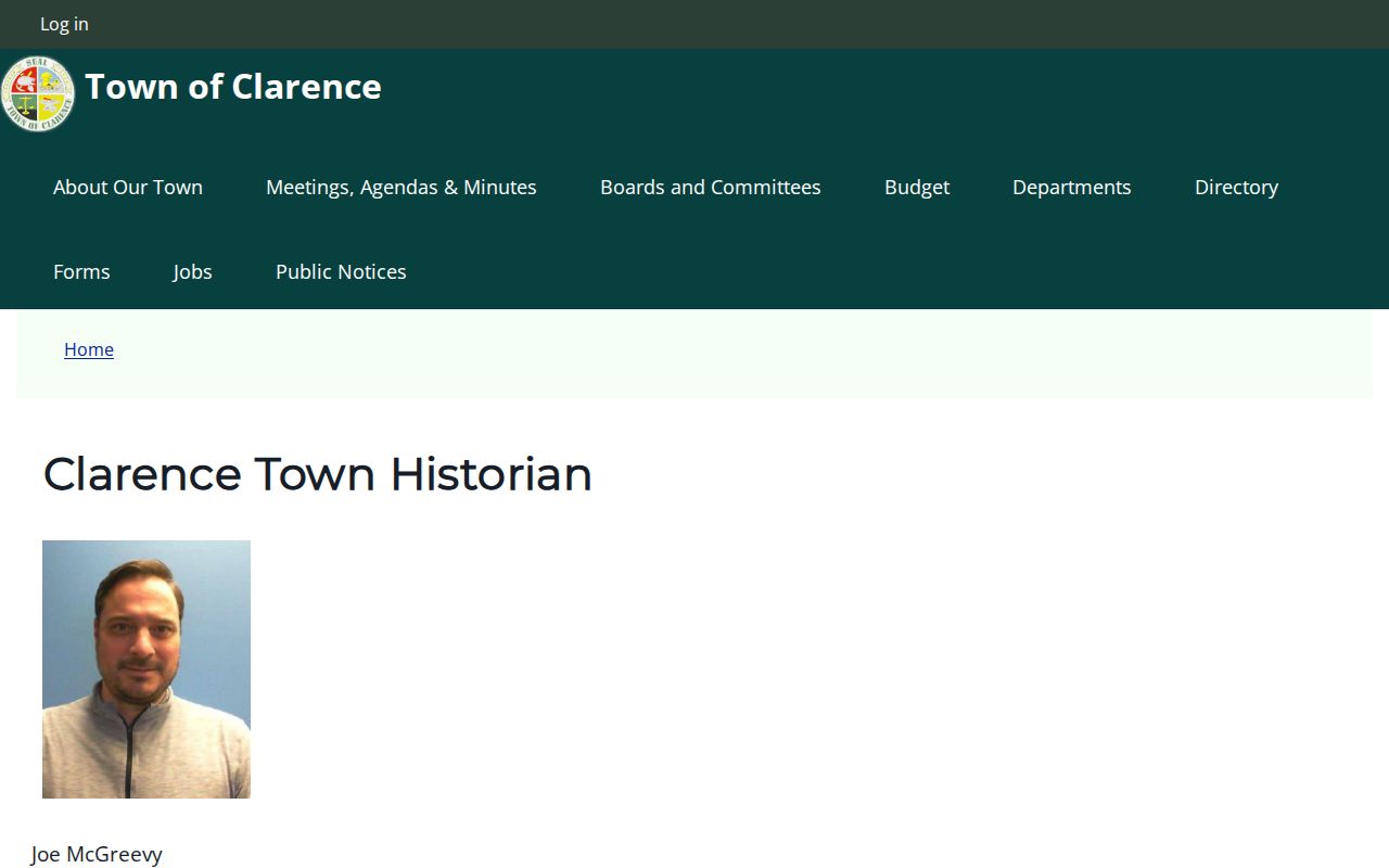Clarence neighbors Town Historian historical research resources