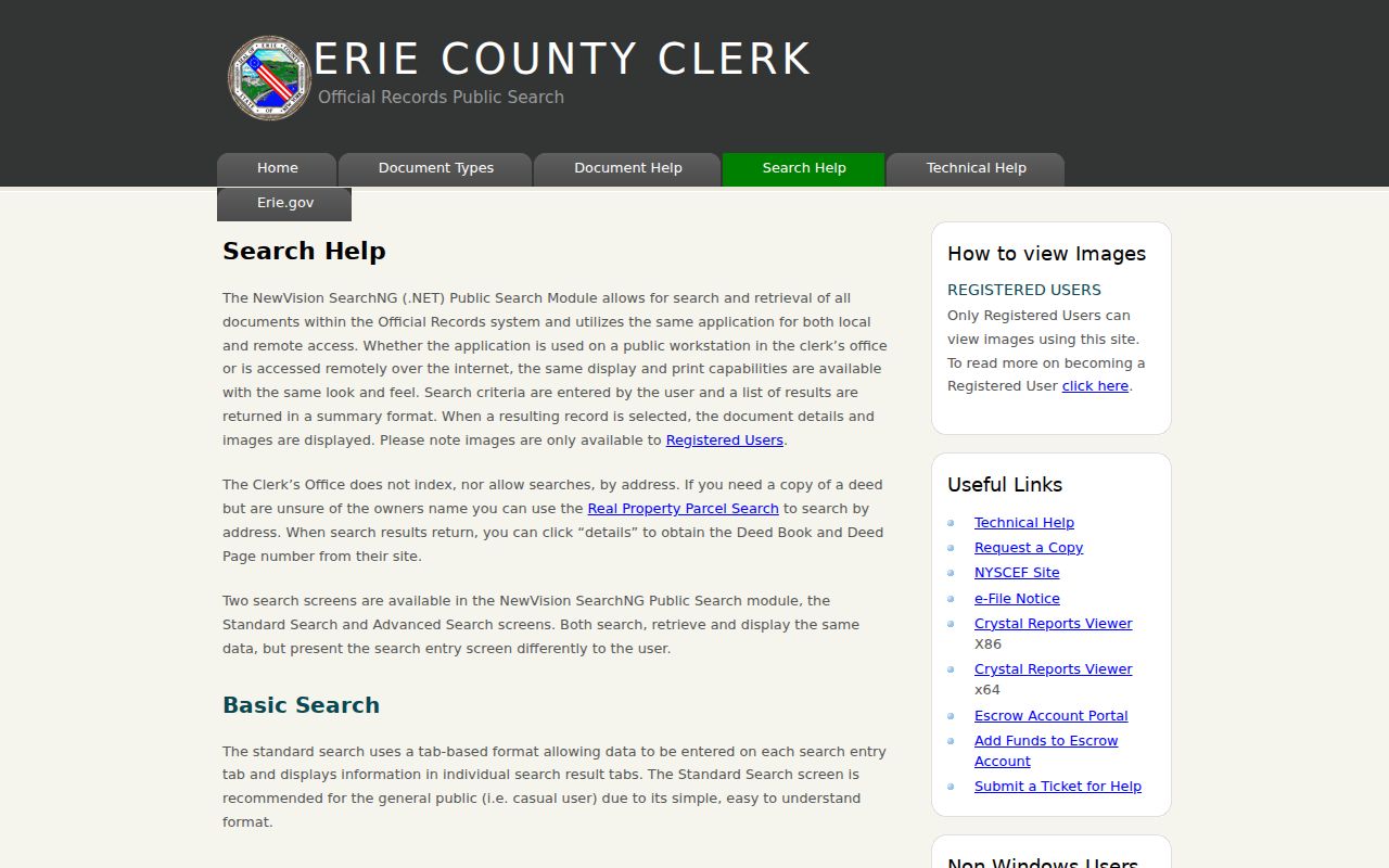 Clarence previous residents research using Erie County deed search instructions